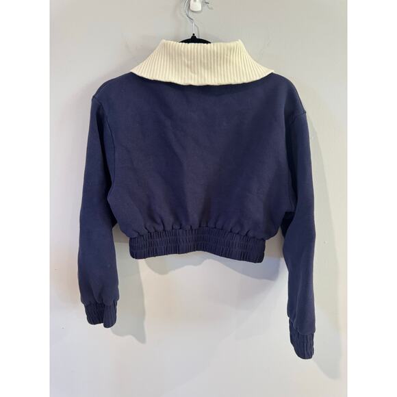 Sandro Paris Sonny Cropped Sweatshirt Size S (Approx) – Pullover Crewneck - Picture 3 of 6